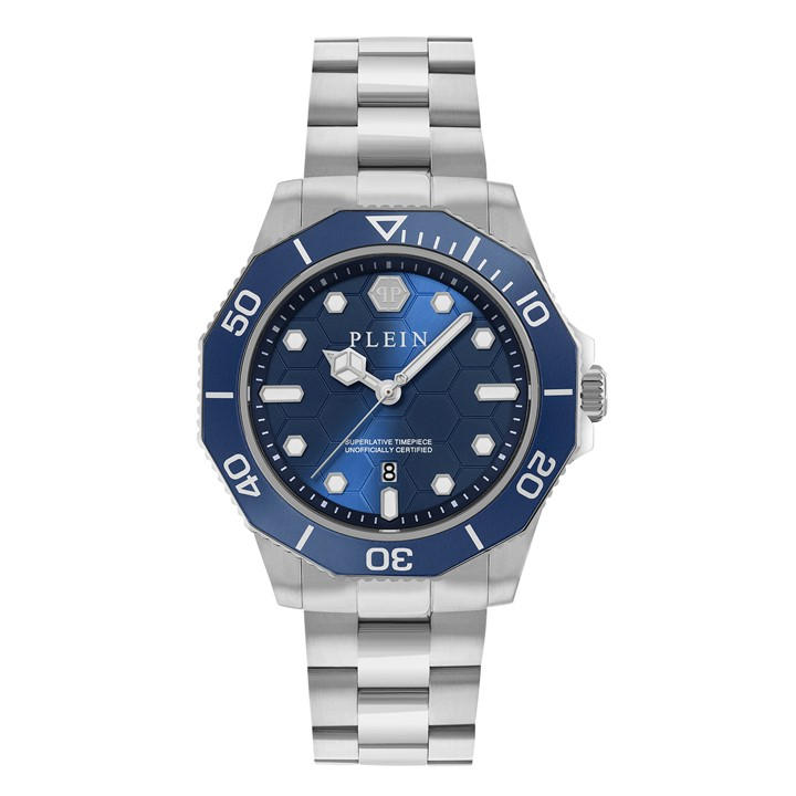 Philipp Plein Men's Blue Hypersport Analogue Quartz Watch in Size 42, Sports Direct