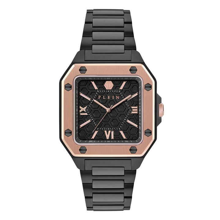 Philipp Plein Men's Black Rock Couture Analogue Quartz Watch in Size 42, Sports Direct