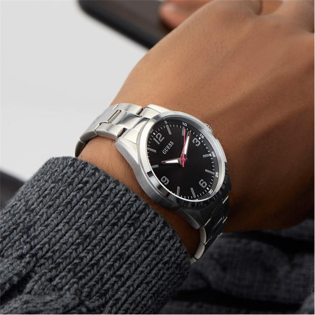 Black/Silver - Guess - Men's Easton Analogue Quartz Watch