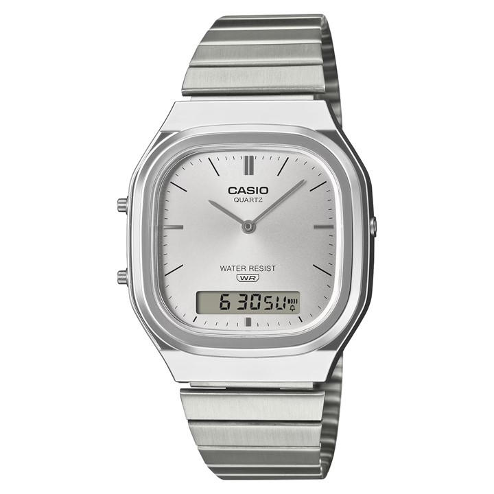 Casio  Silver Quartz Square Digital Watch in Size 10m, Sports Direct