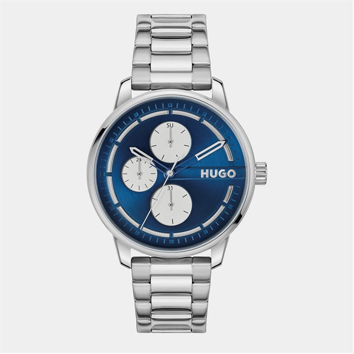 Hugo Men's Blue Stamp 44Mm function Watch, Sports Direct