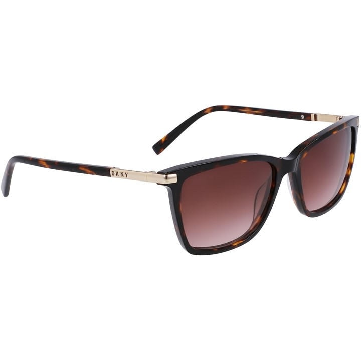Dkny Women's Brown Modified Rectangle Sunglasses, Sports Direct
