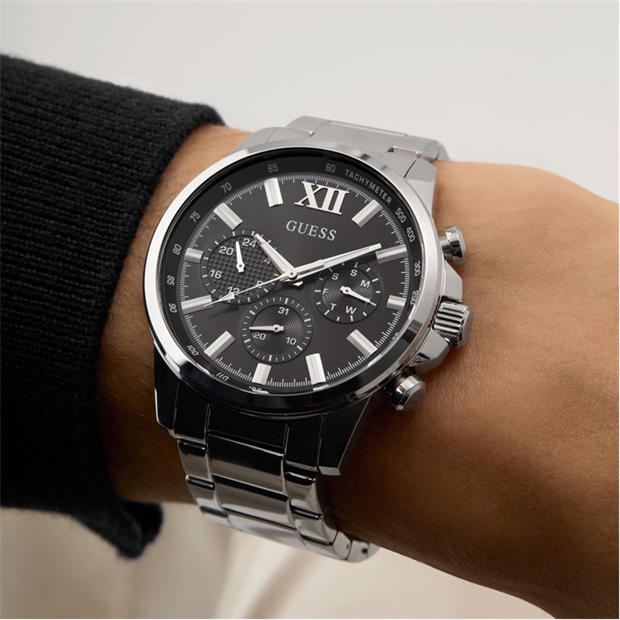 Black/Silver - Guess - Men's Walker Analogue Quartz Watch