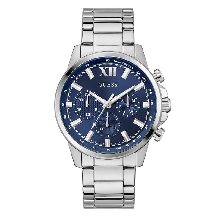 Guess Men's Silver Walker Analogue Quartz Watch, Sports Direct