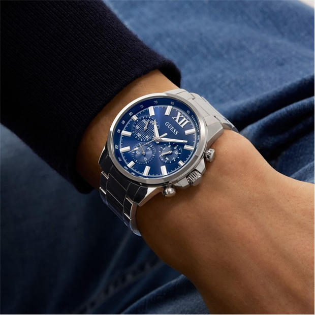 Blue/Silver - Guess - Men's Walker Analogue Quartz Watch