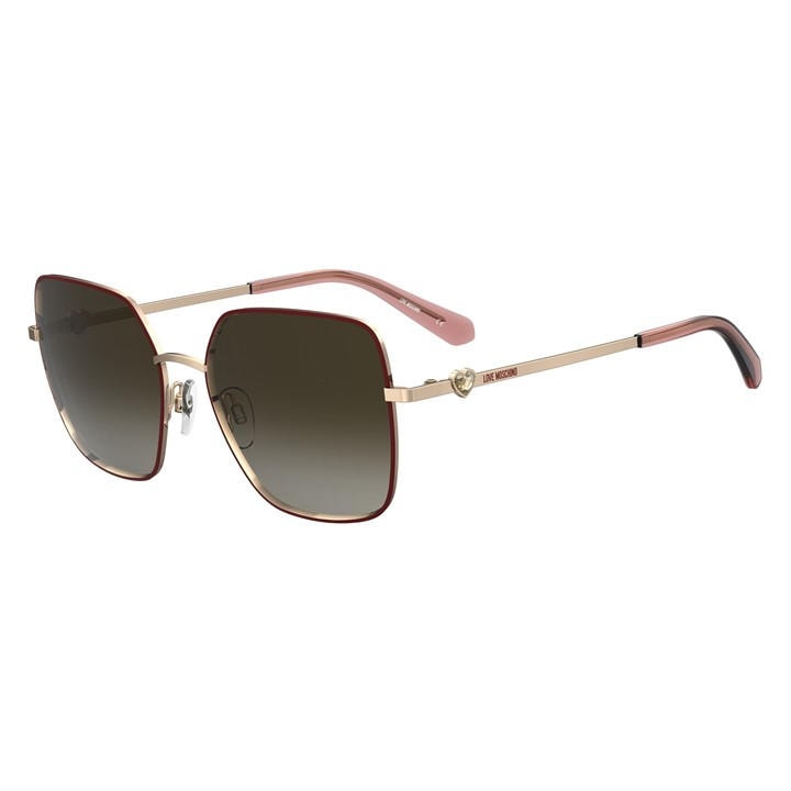 Moschino Women's Red Rectangle Sunglasses, Sports Direct