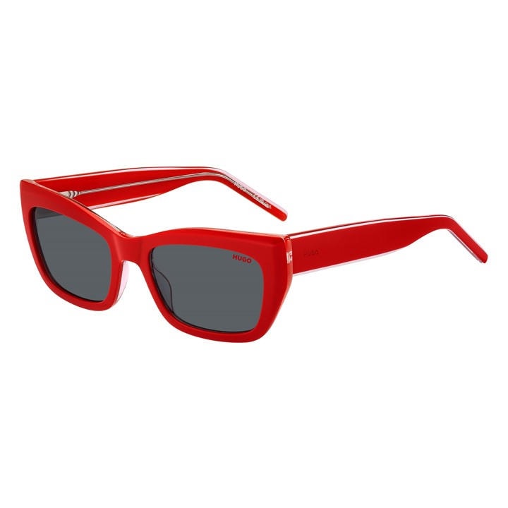 Hugo Women's Red Rectangular Round Sunglasses in Size Ladies, Sports Direct
