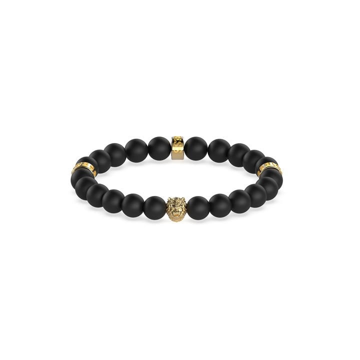 Guess Men's Black Beads And Lion Bead Bracelets, Sports Direct