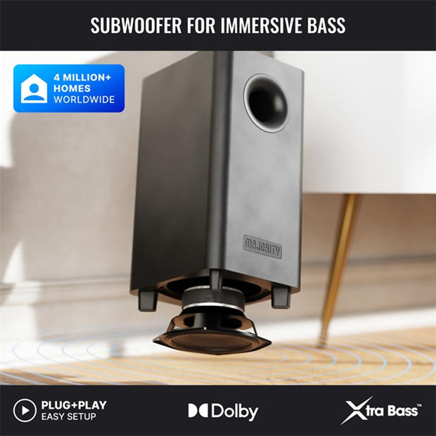 Black - MAJORITY - Majority Bowfell Axis 2.1 Soundbar