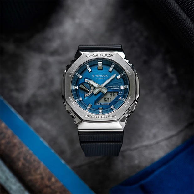 Син/Черен - G SHOCK - Men's Bluetooth Solar Stainless Steel Digital Watch