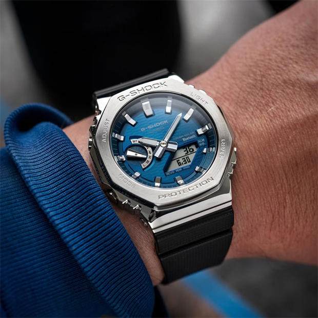 Син/Черен - G SHOCK - Men's Bluetooth Solar Stainless Steel Digital Watch