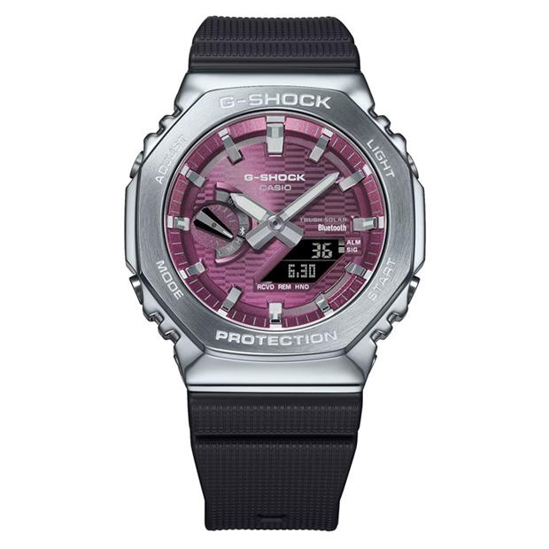 Маув/Черно - G SHOCK - Men's Bluetooth Solar Stainless Steel Digital Watch