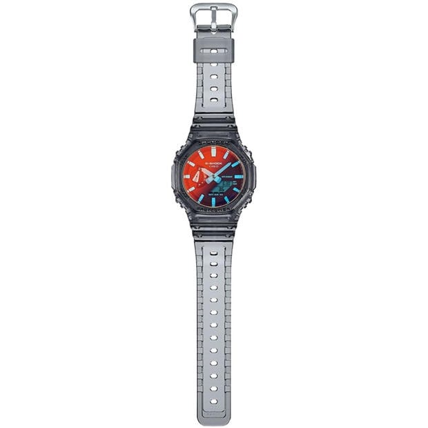 Черно - G SHOCK - GA-2100 Beach Time Lapse Grey Octagon Quartz 200M Water Resistant Digital Watch