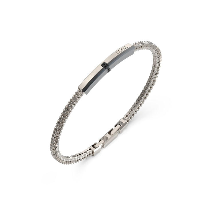 Guess Men's Eclipse Plate Stainless Steel Chain Bracelet - Silver Tone - Image 3