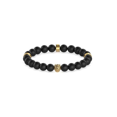 Guess - Guess Black Beads & 12mm Lion Bracelet