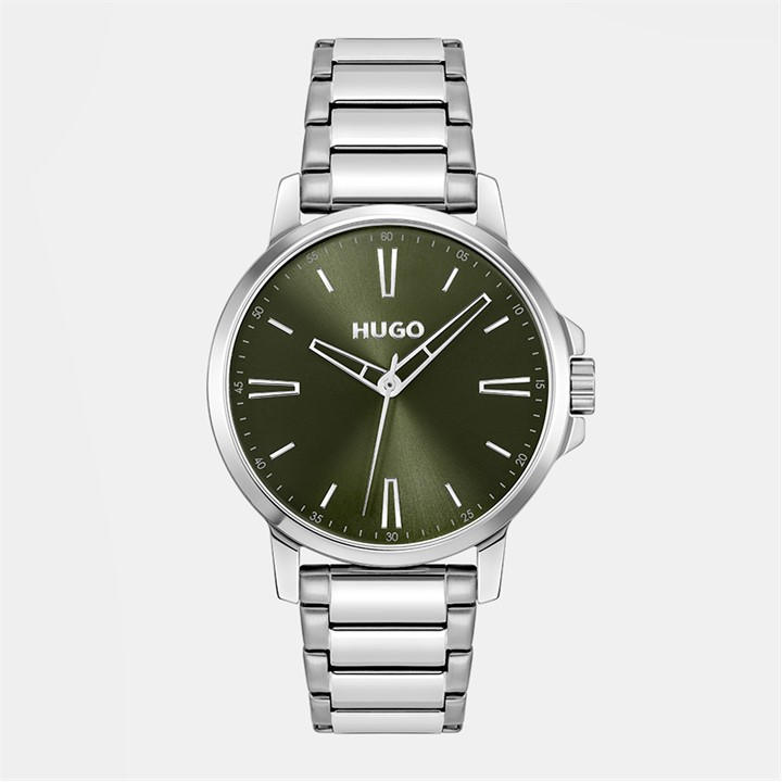 Hugo Men's Silver Gents #Smooth Stainless Steel Bracelet Watch, Sports Direct