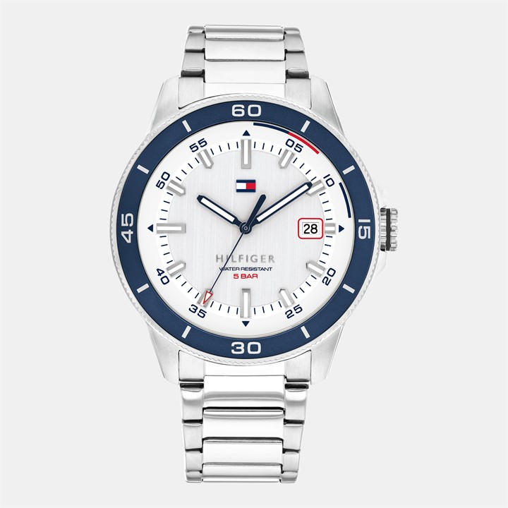 Tommy Hilfiger Men's Silver Stainless Steel Bracelet Watch, Sports Direct