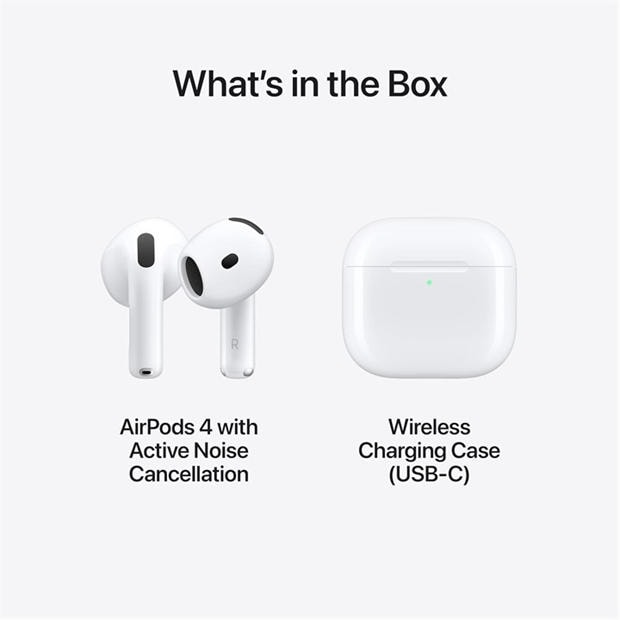 White - Apple - Airpods 4 with Active Noise Cancellation