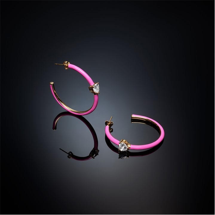 Chiara Ferragni Women's  Contemporary Shiny Hoop Earrings, Sports Direct