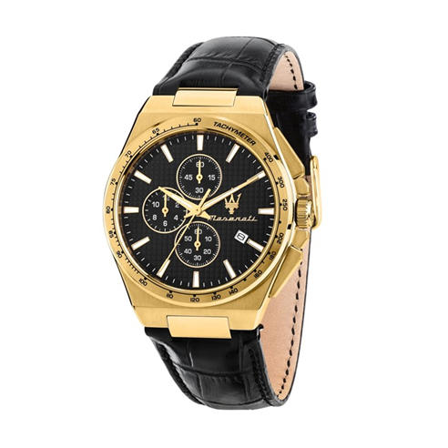 Maserati - Men's Velocità Leather Analogue Quartz Watch