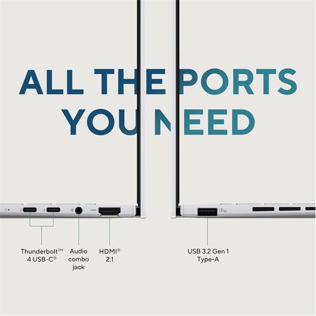 Ponder Blue - ASUS - Zenbook 14 OLED UX3405CA-QL241W Intel Core Ultra 5 225H 16GB RAM 512GB SSD 14 Touchscreen Wind