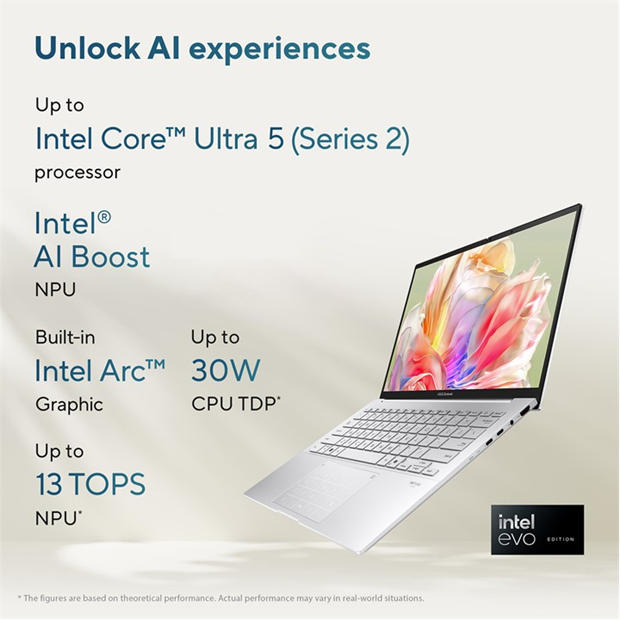 Ponder Blue - ASUS - Zenbook 14 OLED UX3405CA-QL241W Intel Core Ultra 5 225H 16GB RAM 512GB SSD 14 Touchscreen Wind