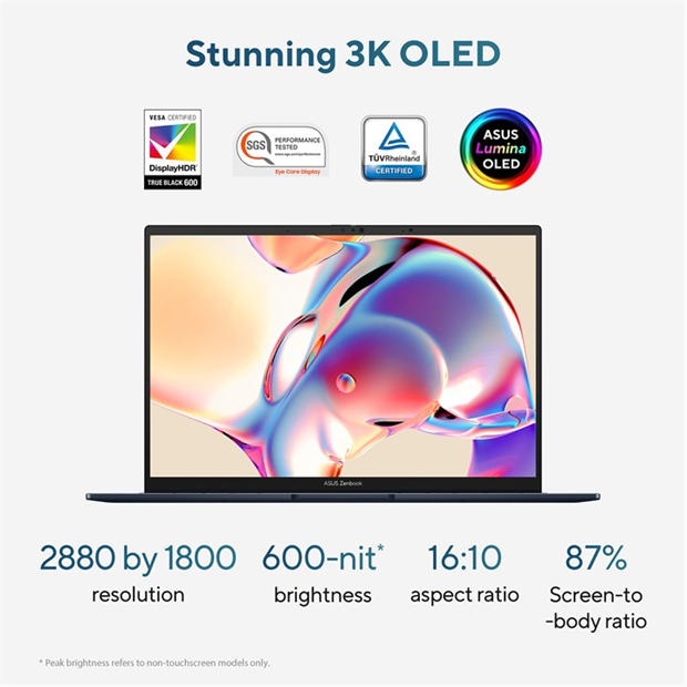 Ponder Blue - ASUS - Zenbook 14 OLED UX3405CA-QL241W Intel Core Ultra 5 225H 16GB RAM 512GB SSD 14 Touchscreen Wind