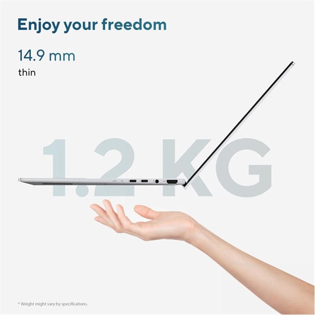 Ponder Blue - ASUS - Zenbook 14 OLED UX3405CA-QL241W Intel Core Ultra 5 225H 16GB RAM 512GB SSD 14 Touchscreen Wind