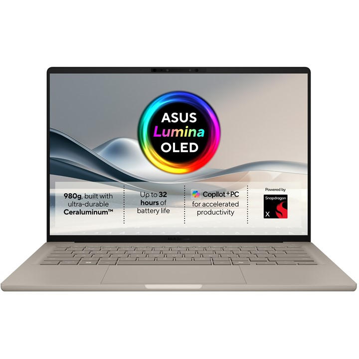 Asus  Beige Zenbook A14 Ux3407qa 14Inch Laptop - Qualcomm Snapdragon 16Gb 1Tb, Sports Direct