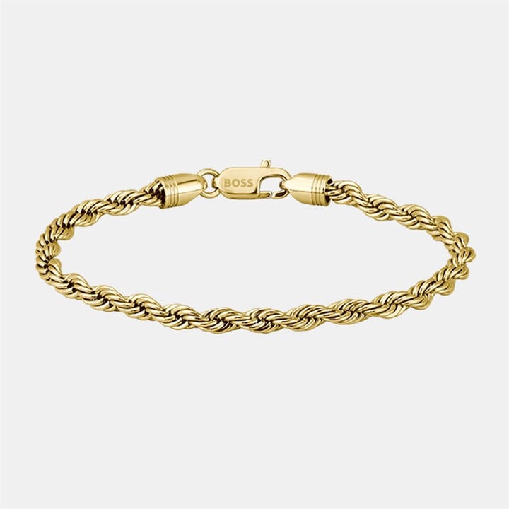 Boss Men's Gold Gents Myles Ip Rope Chain Bracelet, Sports Direct