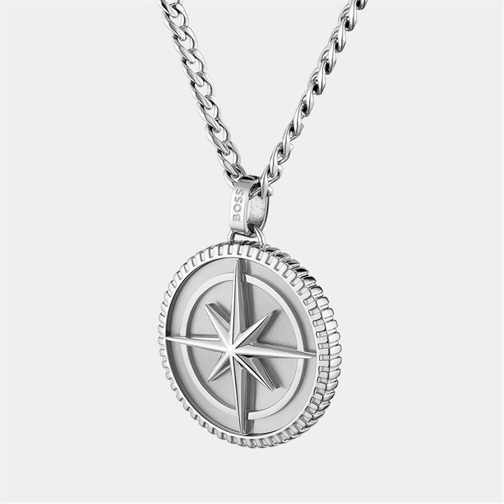 Boss Men's Silver Gents North Necklace, Sports Direct