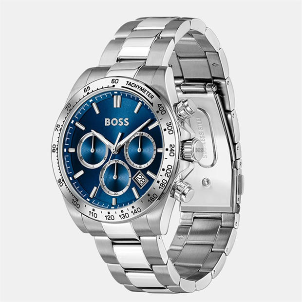 Blue/Silver - Boss - Gents BOSS Hero 2.0 Chrono Stainless Steel Watch