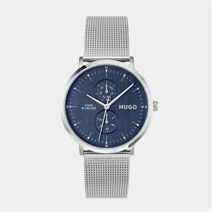 Hugo Men's Silver Gents #Style Stainless Steel Mesh Watch, Sports Direct