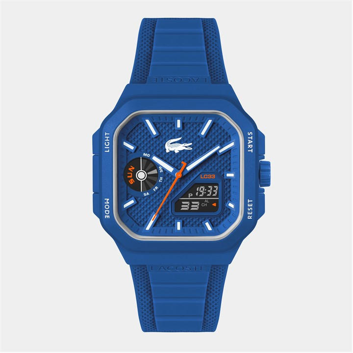 Lacoste Men's Blue Lc33 Silicone Analog-Digital Watch, Sports Direct