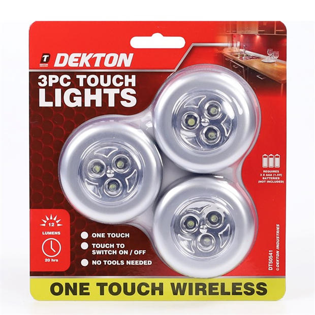 Silver - Dekton - Dekton 3 Pack LED Touch Lights