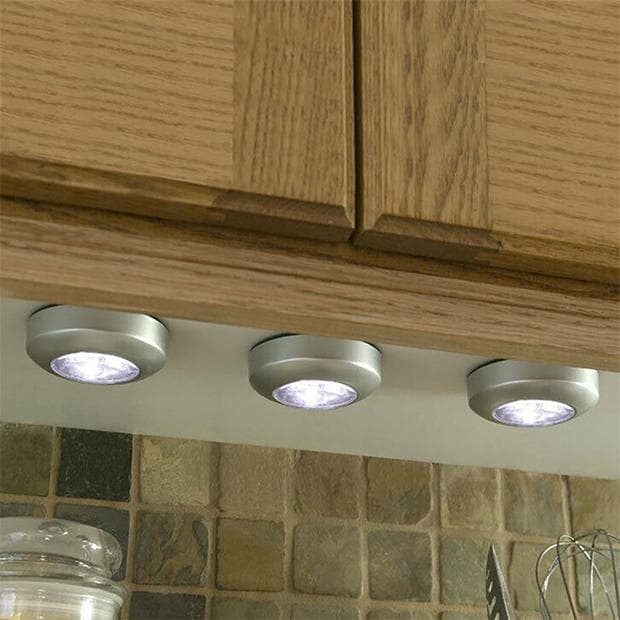 Silver - Dekton - Dekton 3 Pack LED Touch Lights