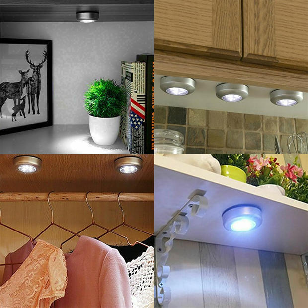 Silver - Dekton - Dekton 3 Pack LED Touch Lights