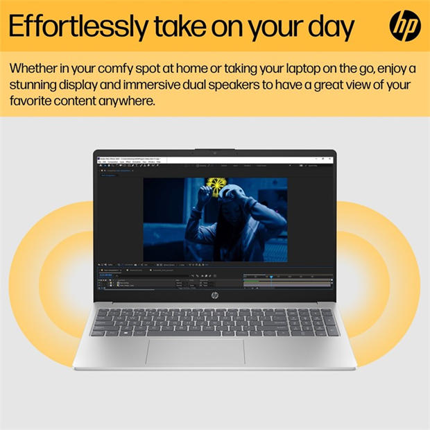 Black - HP - HP 15-FC0045NA 15 Inch Laptop - AMD Ryzen 3 7320U 8GB 256GB SSD