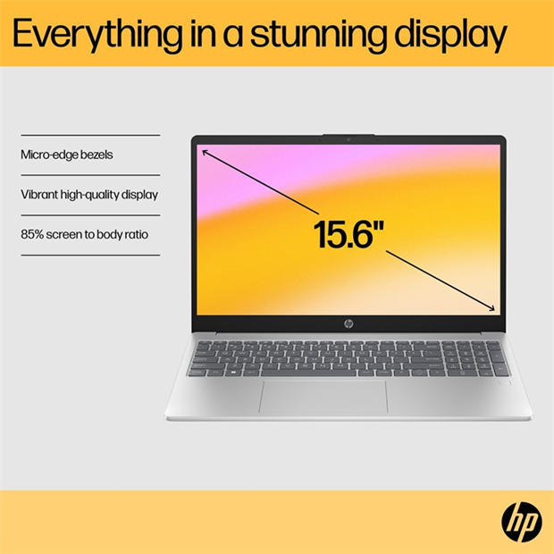 Black - HP - HP 15-FC0045NA 15 Inch Laptop - AMD Ryzen 3 7320U 8GB 256GB SSD