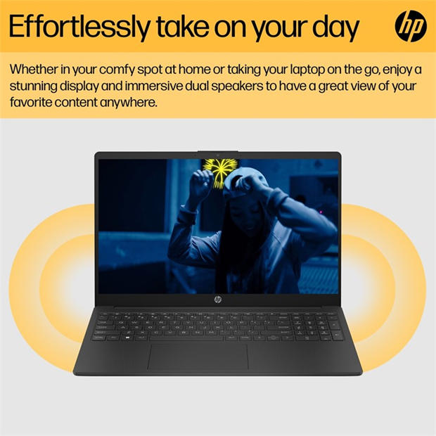 Black - HP - HP 15-FC0057NA 15 Inch Laptop - AMD Ryzen 5 7520U 8GB 512GB SSD