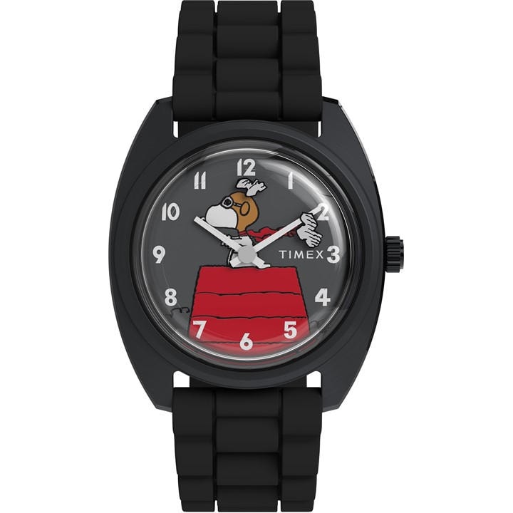 Timex Men's Black Peanuts Quartz Analogue Watch in Size 37 mm, Sports Direct