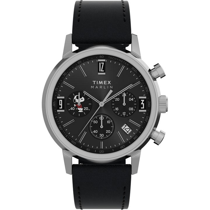 Timex  Black Peanuts Quartz Analogue Watch in Size 40 mm, Sports Direct