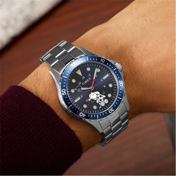 Blue/Steel - Timex - Men's Peanuts Analogue Quartz Watch