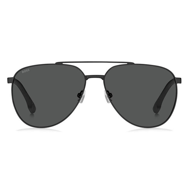 Matte Black - Boss - Men's Pilot Round Sunglasses