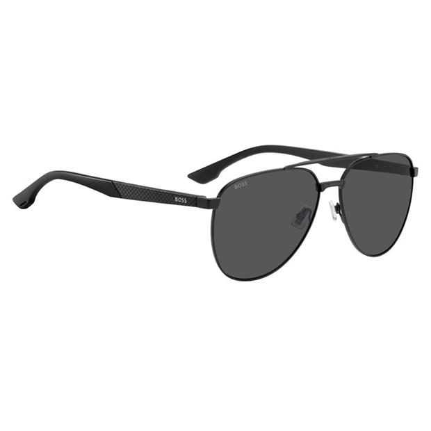 Matte Black - Boss - Men's Pilot Round Sunglasses