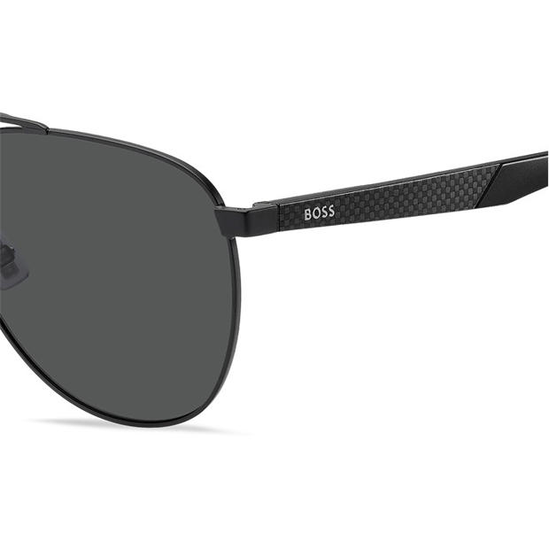 Matte Black - Boss - Men's Pilot Round Sunglasses