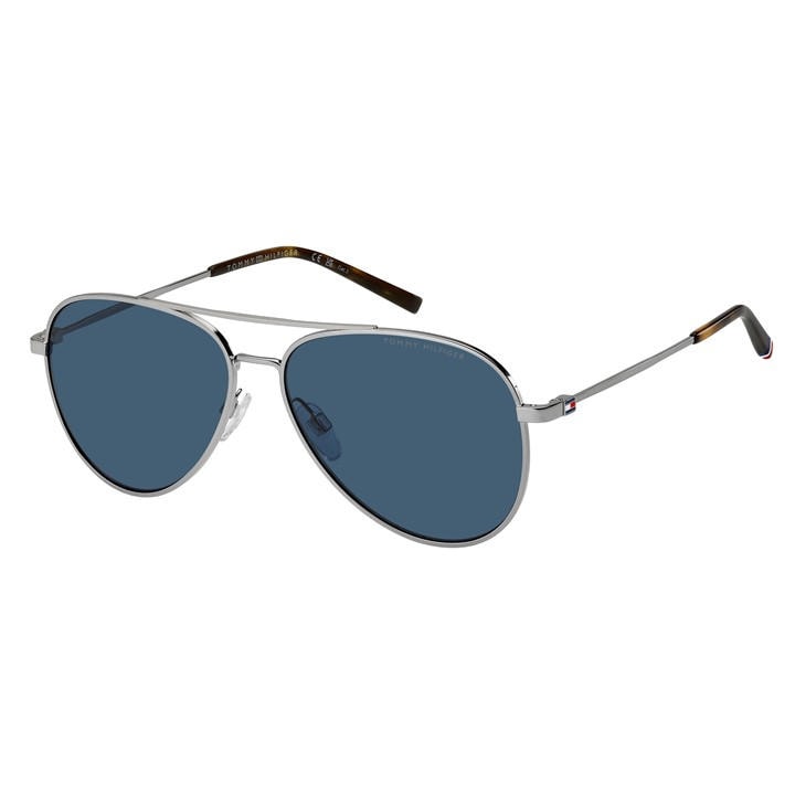 Tommy Hilfiger Men's Grey Pilot Aviator Sunglasses, Sports Direct