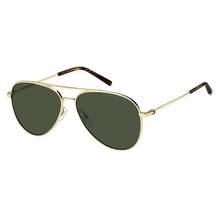 Tommy Hilfiger Men's Gold Pilot Aviator Sunglasses, Sports Direct