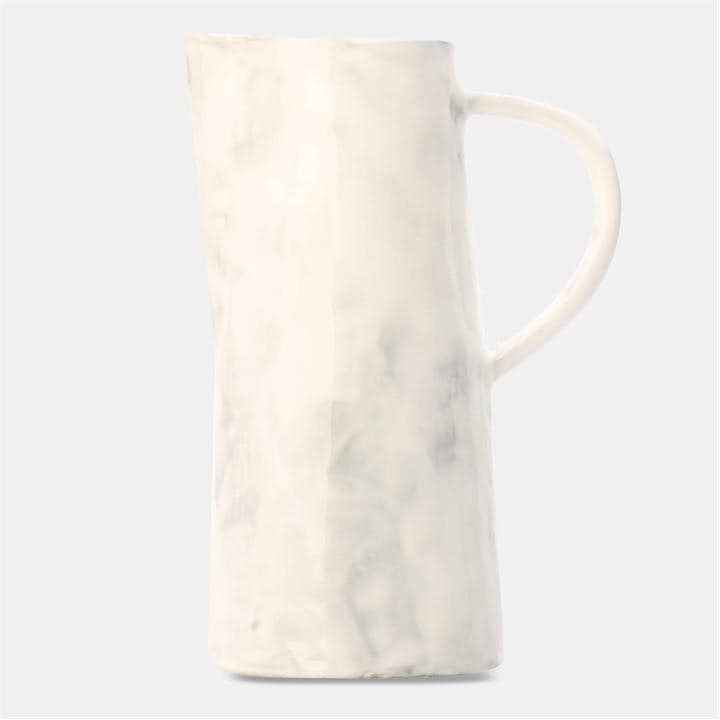 Off White  None Glossy Ceramic Water Jug, Sports Direct
