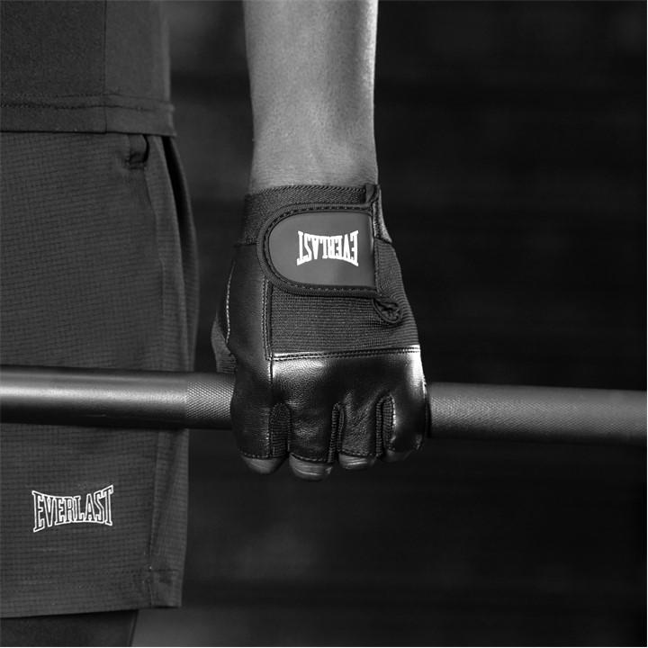 Everlast Men's Black Leather Fitness Gloves  in Size XL, Sports Direct